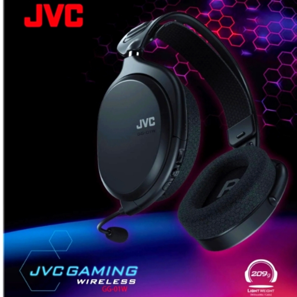 JVC Ultralight Gaming Headset for Superior Comfort, 2.4GHz Wireless Connection